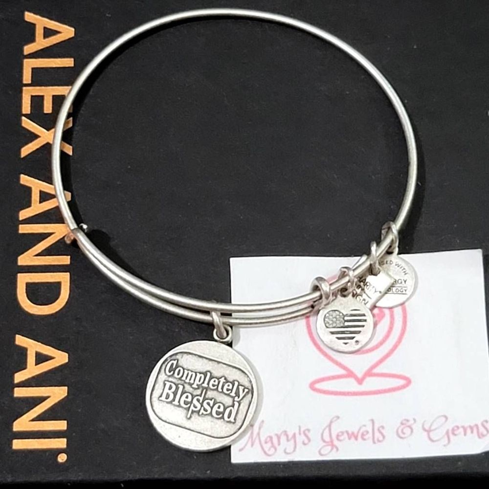Alex and Ani Completely Blessed Charm Bangle in Rafaelian Silver Finish
